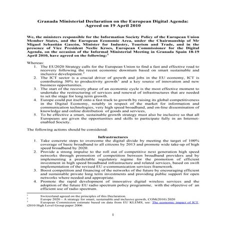 Granada declaration - European Digital Agenda