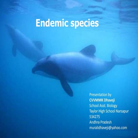 Endemic species of the world