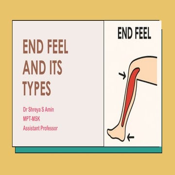 Comprehensive Overview of Joint End Feel Types and Patterns in Physical ...