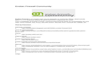Endian firewall community