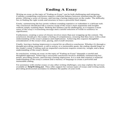Ending A Essay | PDF