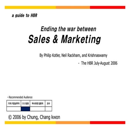 Ending The War Between Sales  Marketing (revised)