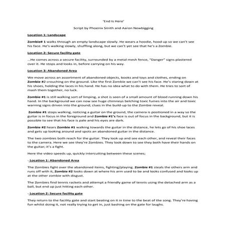 Analysis of an opening sequence – Zombieland | DOCX