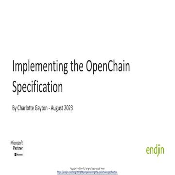 endjin ISO/IEC 5230 Conformance Case Study