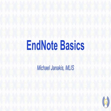 EndNote Basics 2016