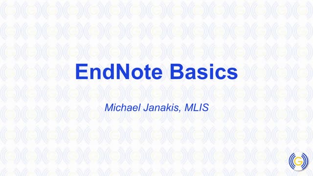 EndNote Basics 2016