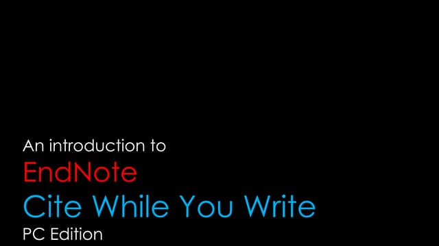 EndNote CWYW (PC)