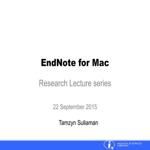 EndNote for Mac - Tamzyn Suliaman