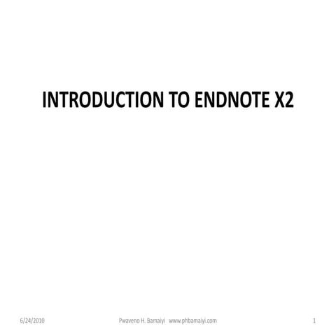 Endnote presentation
