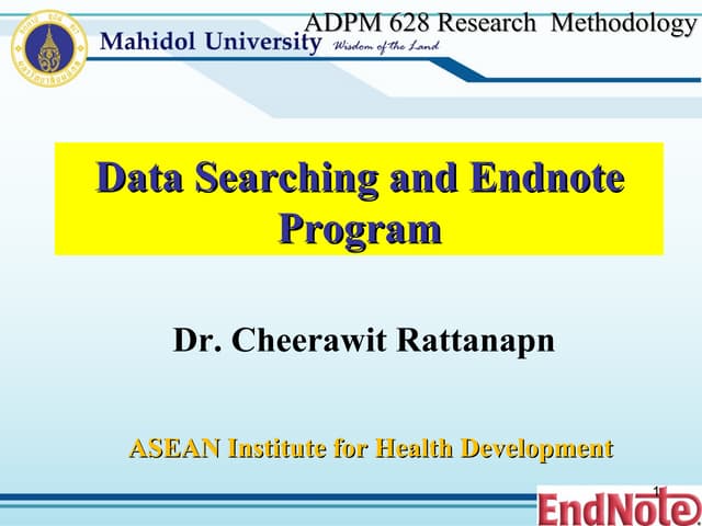 Data Searching and Endnote program