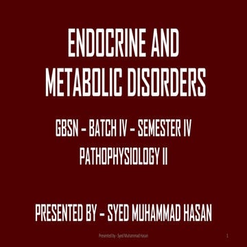 Endocrine and Metabolic Disorders..pdf presentation | PDF