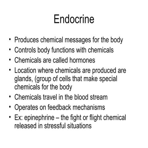 Endocrine and reproduction modified