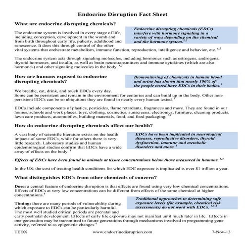 Endocrine disruption fact sheet