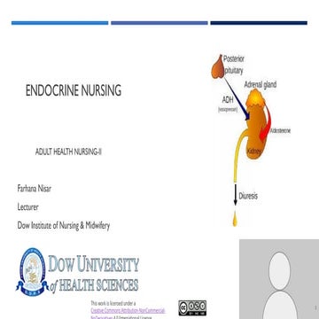 Endocrine Nursing  bsn dow university ppt