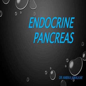 Endocrine pancreas