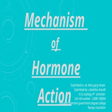 Mechanism of action of hormone | PPTX