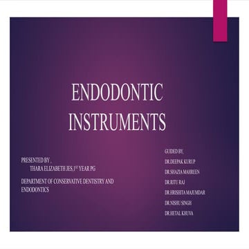 Endodontic instruments | PPTX