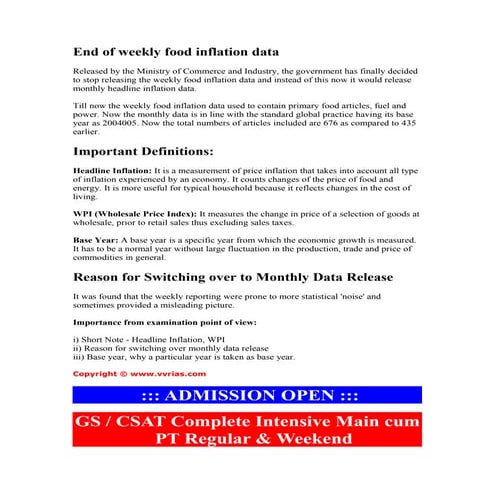 End of weekly food inflation data by vvr ias