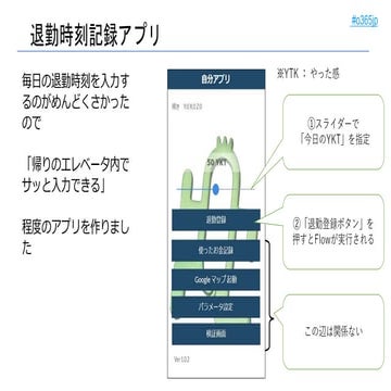 PowerApps で退勤時刻とYTKを記録するアプリを作った