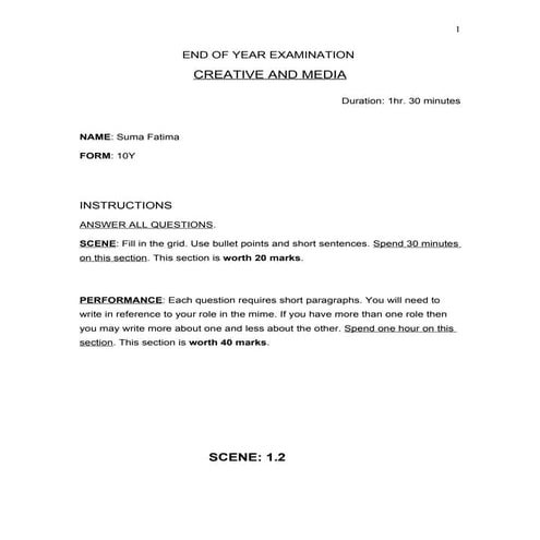 End of year examination