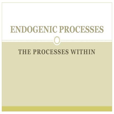 Endogenic processes - The Process Within