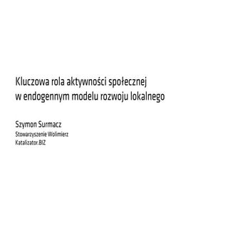 Endogenny rozwoj lokalny