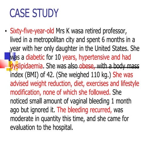 WORK UP A CASE OF Endometrial cancer .ppt