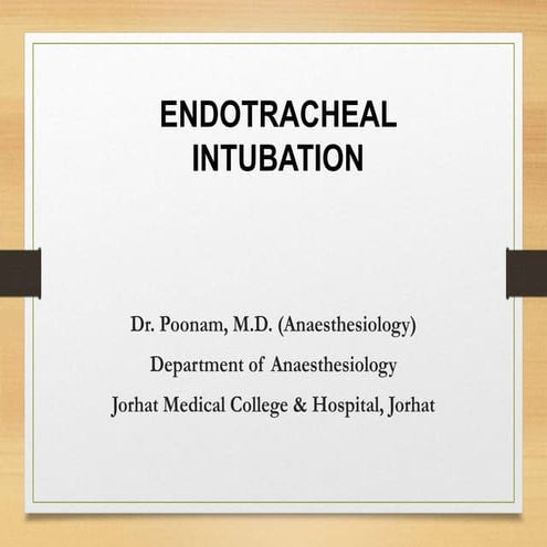 ET TUBE intubation | PPTX