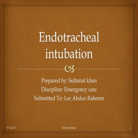 Endotracheal intubation, indications, complications.