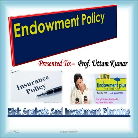 Endowment Policy SSR