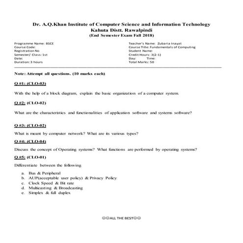 End term bsce fall18 26122018 | DOCX