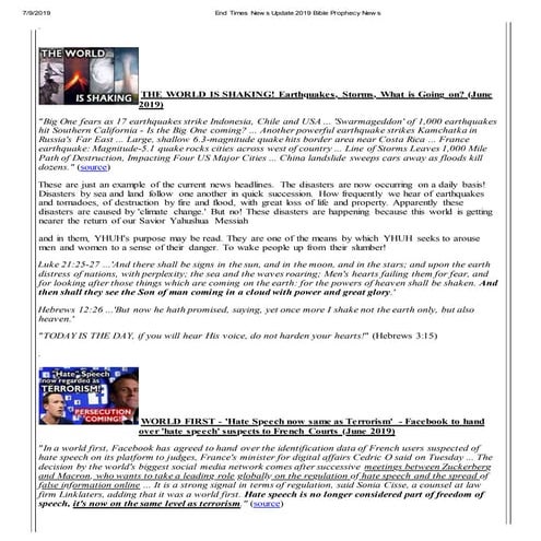 End times news update 2019 bible prophecy news