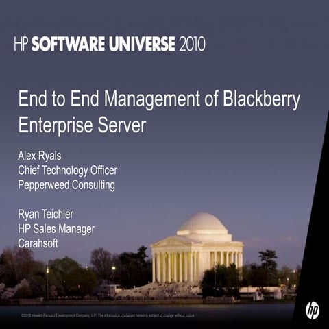 End to End Management of Blackberry Enterprise Server