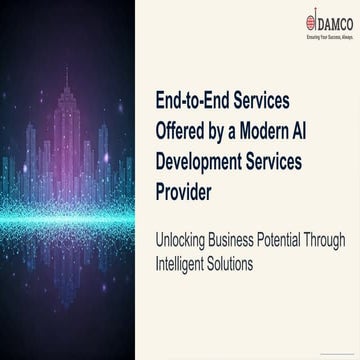 End to End Services Offered by a Modern AI Development Services Provider