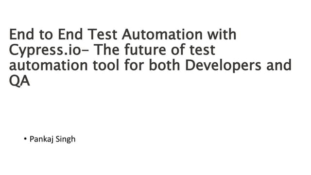 End to end test automation with cypress