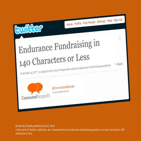 Endurance Fundraising in 140 Characters or Less