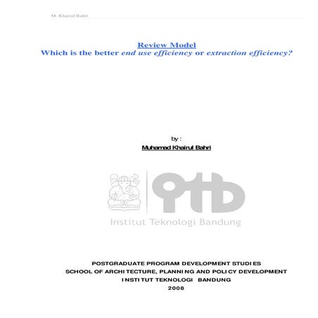 Enduse Extract Efficiency