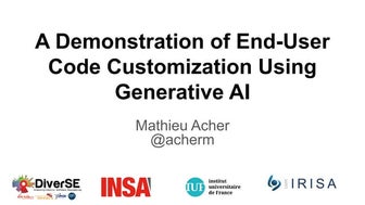 A Demonstration of End-User Code Customization Using Generative AI