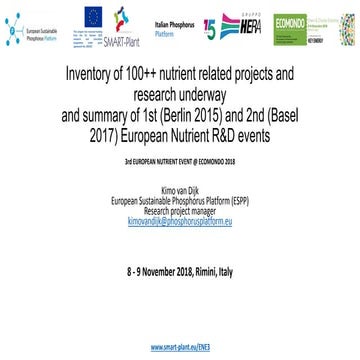 ENE3 - Inventory of 100++ nutrient related projects and research underway - s...
