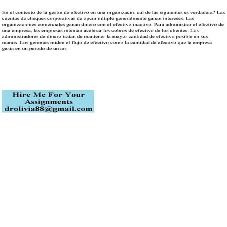En El Contexto De La Gesti N De Efectivo En Una Organizaci N Cu L pdf
