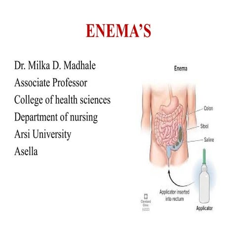 Enema administration. Suppository administration. Digital rectal ...