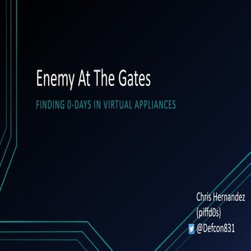 Enemy at the gates: vulnerability research in embedded appliances 