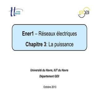 Ener1  - CM3 - Puissance électrique