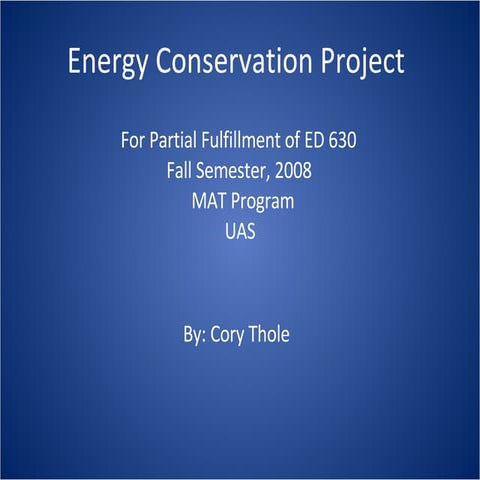 Energy conservation | PPT