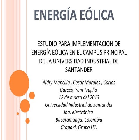Energía eólica para presentar