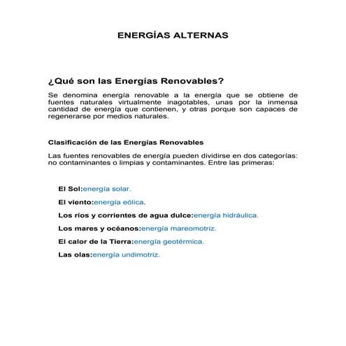 Energías alternas