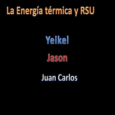 Energía térmica y rsu 