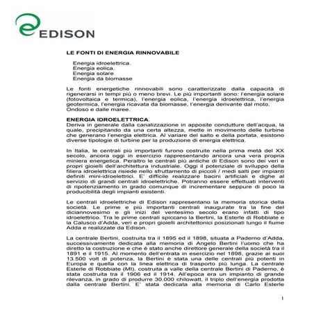 Le fonti di energia rinnovabile