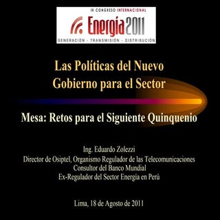 Energia2011: Retos Siguiente Quinqueño