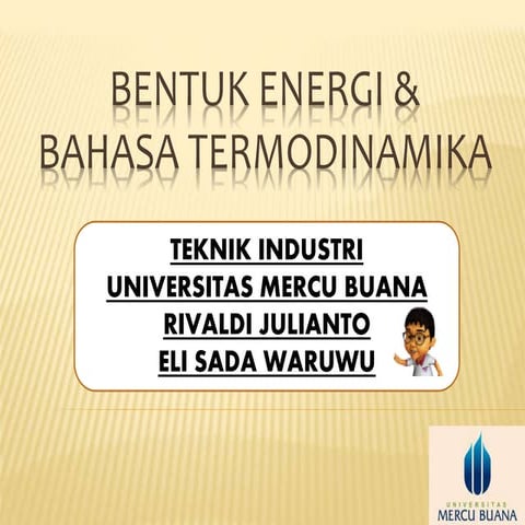 Energi dan bahasa termodinamika